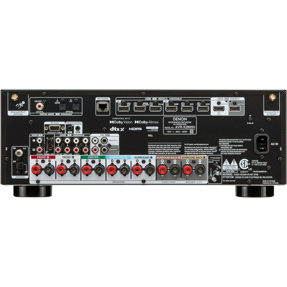 Receiver Denon AVR-X2800H 7.2 8K - Dolby Atmos - Vision - HDR10 eArc - 110V - Imagem 3
