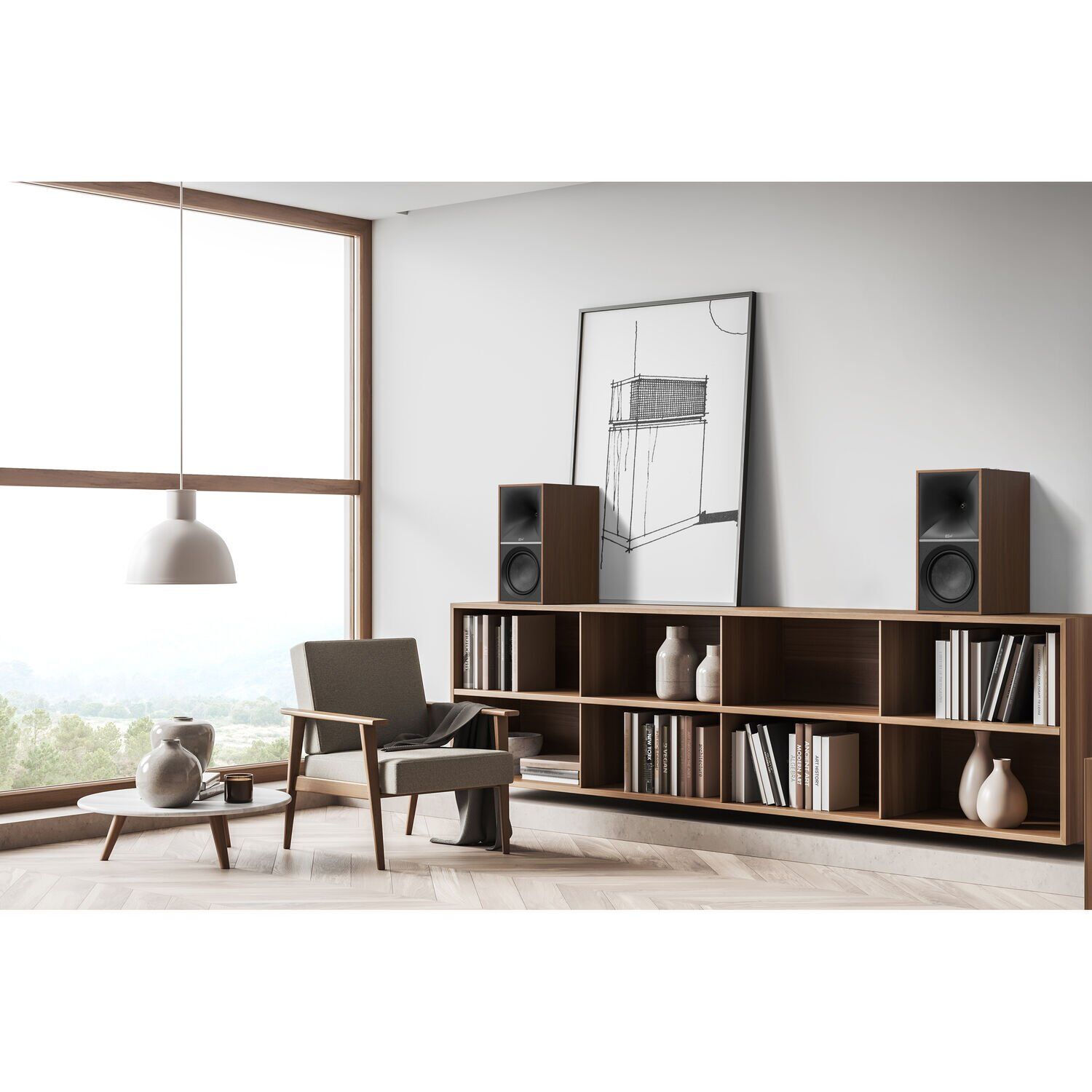 Caixa bookshelf amplificada Klipsch The Nines Walnut - Par - Imagem 7